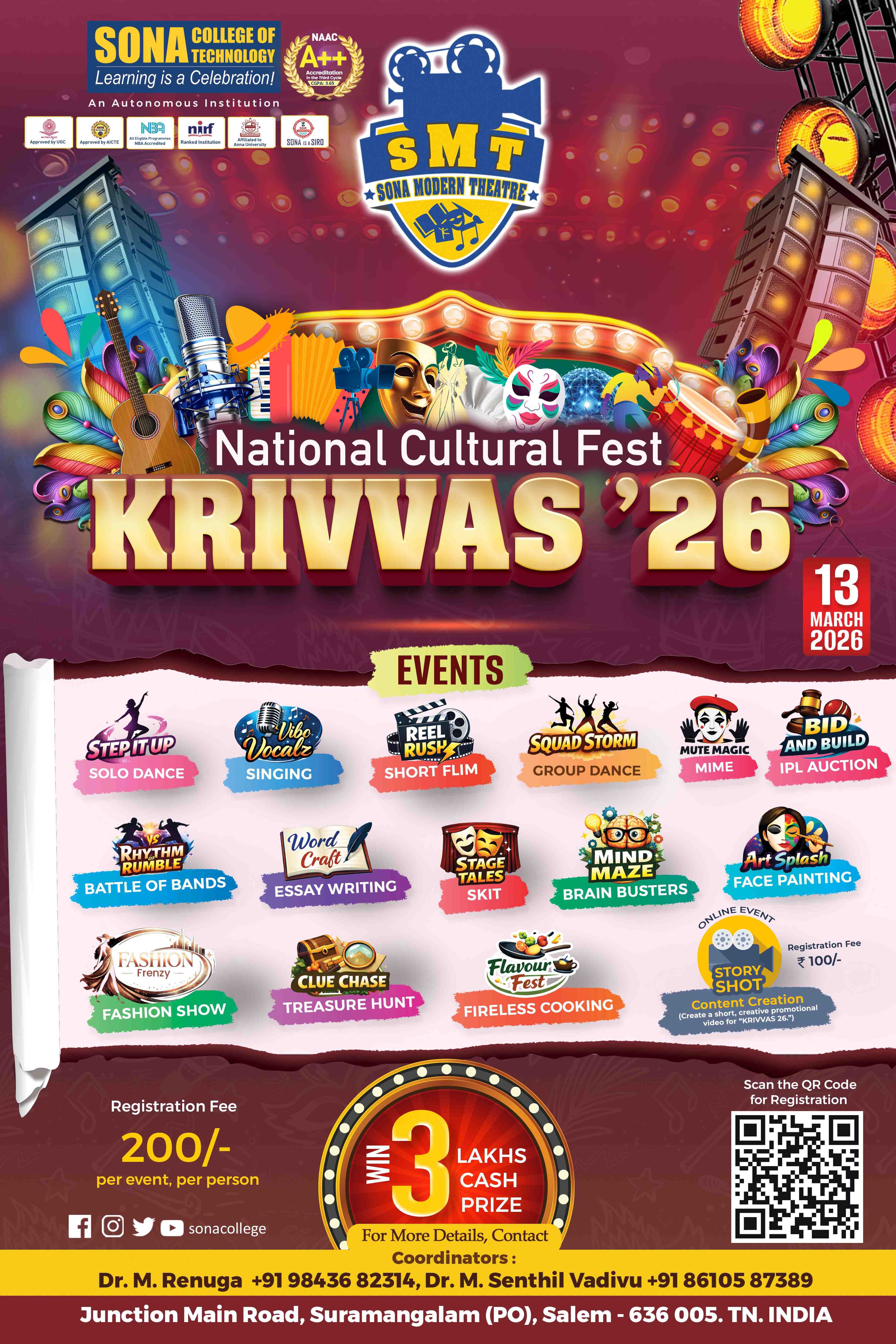 KRIVVAS '26 Cultural Fest Poster 